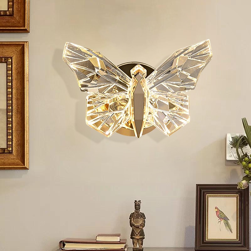 LED Wall Lights Unique Butterfly Design Modern Indoor Acrylic Wall Lamps Wall Sconces Warm White 3000K Bedroom Wall Sconces2