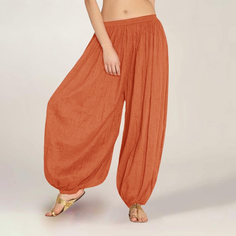 Women's Yoga Pants Drawstring Harem Baggy Pilates Belly Dance Dance Bloomers Bottoms Solid Color Black White Red Fall Winter Sports Activewear Loose Fit3