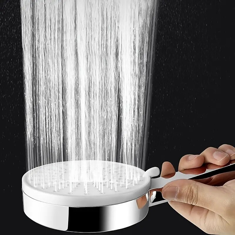 5 Mode Shower Head High Pressure Handheld Spray, with Stop Button Adjustable High-Pressure Water Saving, Shower Bathroom Accessories, Large Panel Electroplating Five-speed Showerhead3