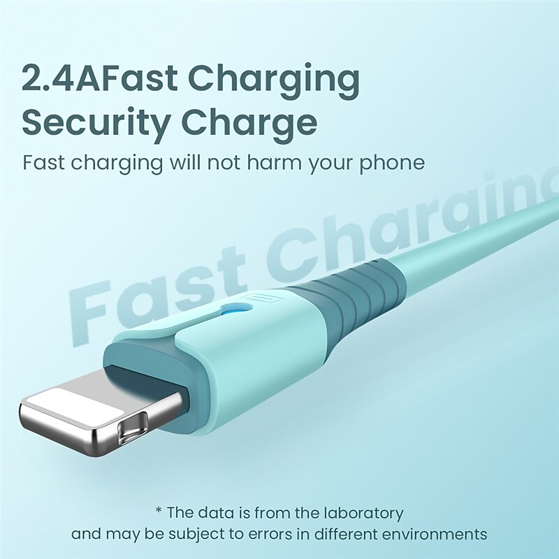 3 Colors Liquid Silicone Fast Charging Cable for iPhone 13 Mini 12 Pro Max X XR 11 XS 8 7 6s 5 Se USB Data Cable Charging Cords2