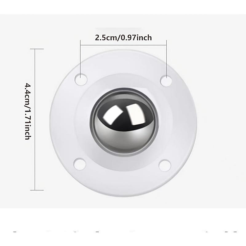 4pcs Self-adhesive Casters, Upgraded Casters, Super Load-bearing Ball Stainless Steel Universal Pulley, 360 Degree Rotating Pulley For Furniture Garbage Cans2