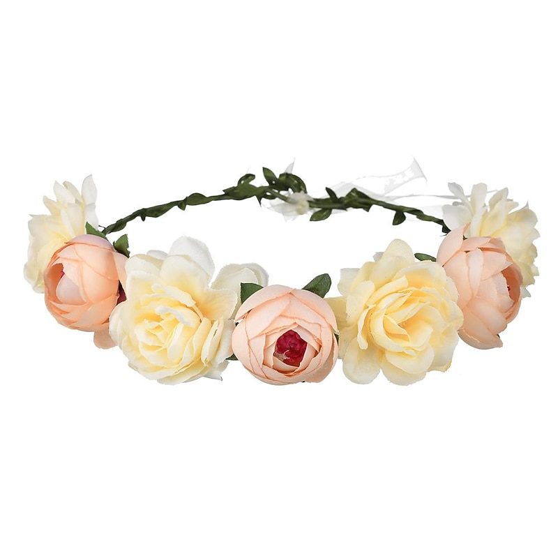 Rustic Hippie Rose Crown Wreath Wedding Festival Floral Headpiece Flower Girl Headband4