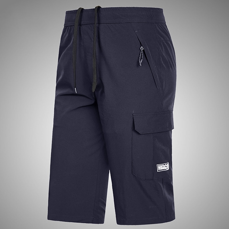 Men's Cargo Shorts Shorts Hiking Shorts Multi Pocket Plain Comfort Breathable Outdoor Daily Going out Fashion Streetwear Black Blue4