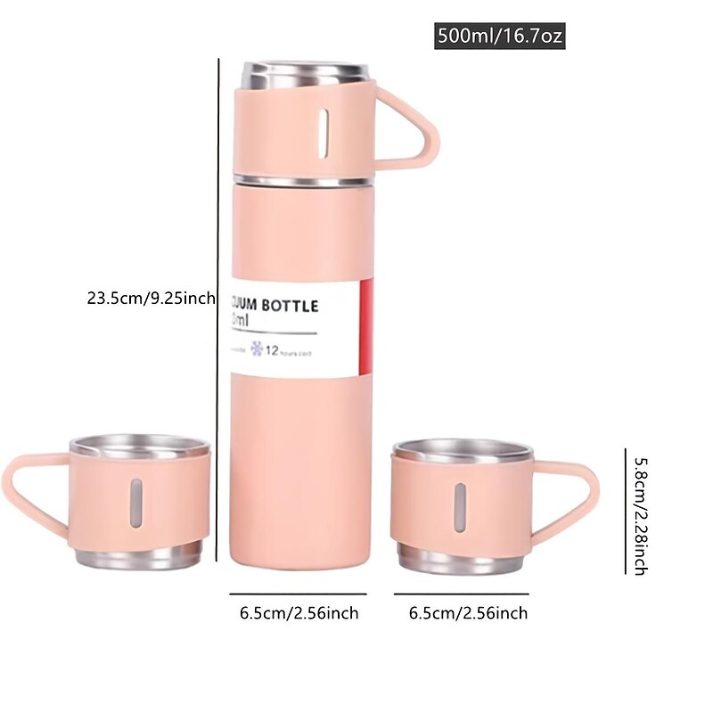 1pc Stainless Steel Thermal Mug Gift Set, Stainless Steel Tea Mug, Double Wall Stainless Steel Water Tumbler For Car4