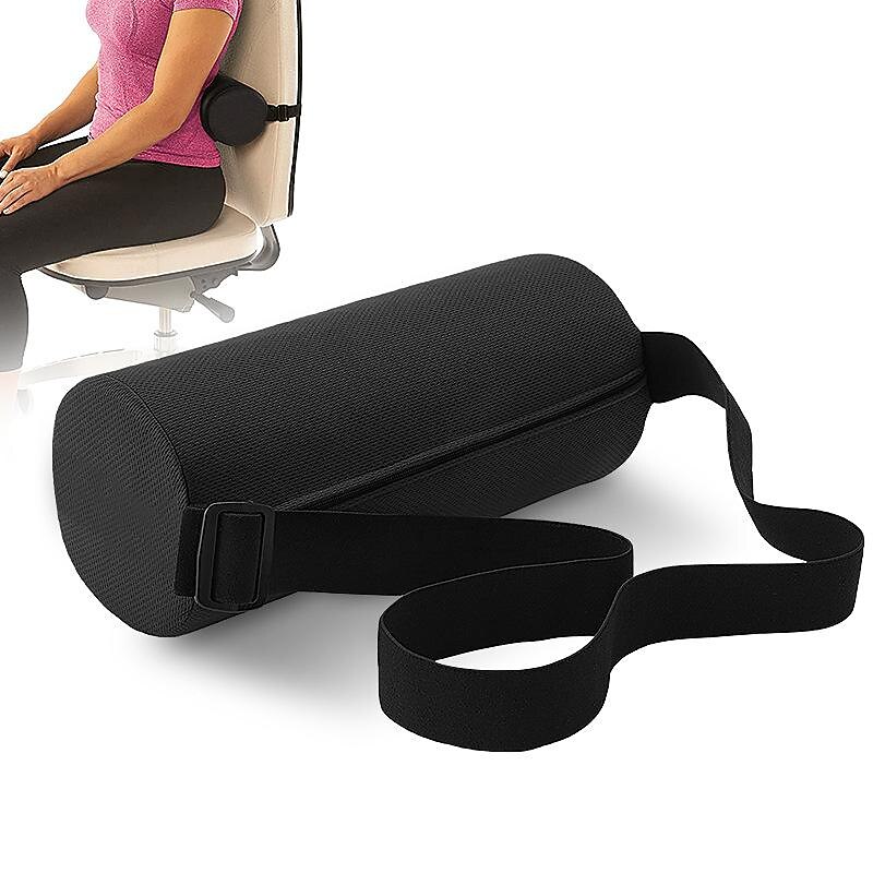 1pc Cushion Pillow For Lower Back Support Early Compliance For Pain Relief And Improving Posture Adjustable Strap To Fit Cars & Office Chairs