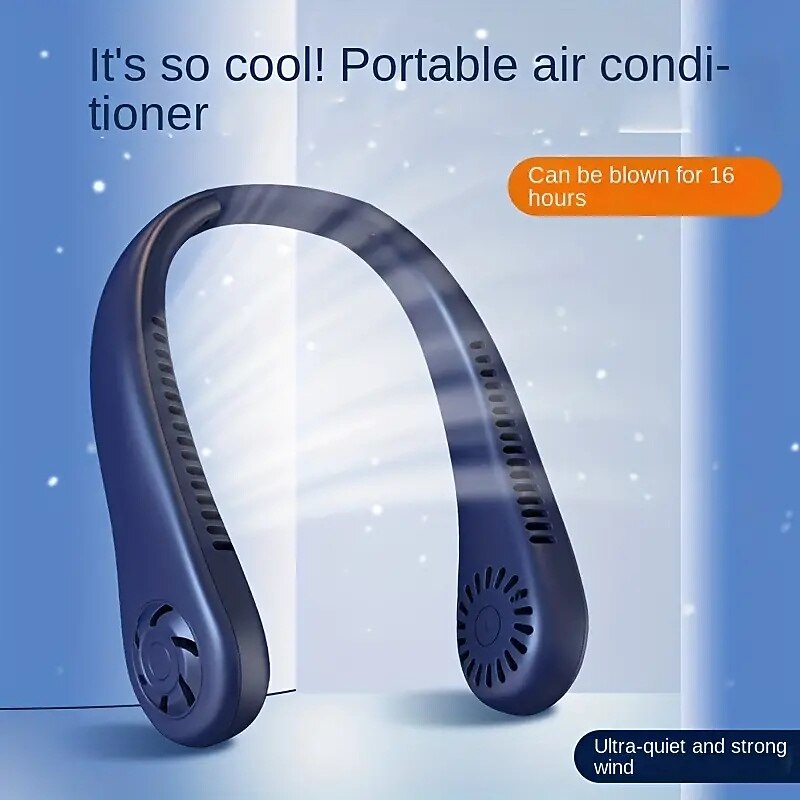 Hands-Free Hanging Neck Fan – Leafless USB Powered Portable Fan with 1200mAh Battery, Bladeless Cooling for Travel4