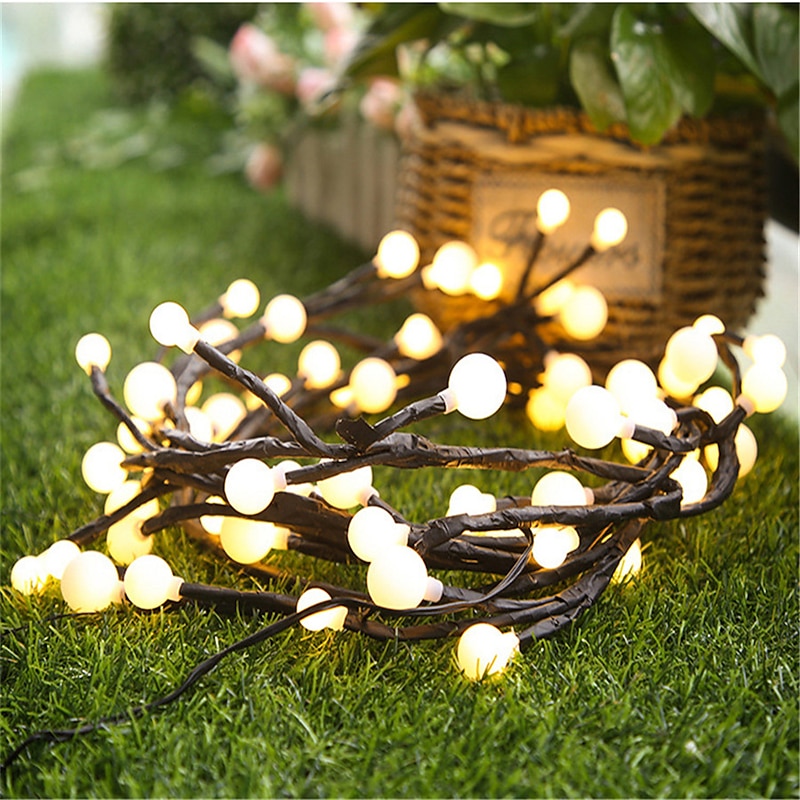 2.5M 72LED Flexible DIY Willow Vine Lights Artificial Plant Decor for Christmas, Bedroom, Walls, and Holiday Weddings4