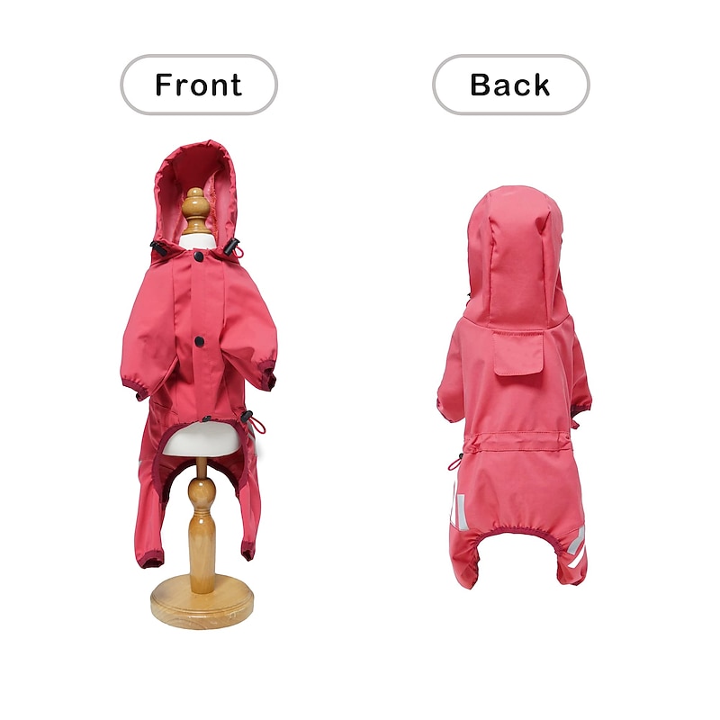 Dog Rain Coat Rain Jacket Fashion Reflective Waterproof Sports & Outdoors Safety Beach Pool Dog Clothing for Husky Golden Retriever Bichon Frise Pomeranian Small3