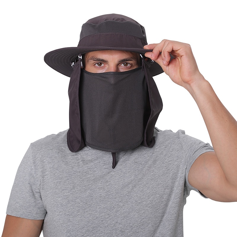 Adults' Wide Brim Sun Hat Bucket Hat with Neck Face Flap Cover UV Protection Anti-Mosquito Hat for Fishing Hiking Outdoor3