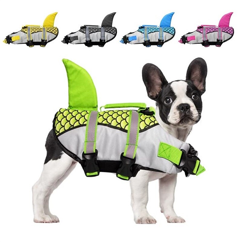 Dog Vest Life Vest Dog Life Jacket Shark Fashion Cute Reflective Sports & Outdoors Safety Beach Pool Dog Clothing for Husky Golden Retriever Bichon Frise Pomeranian Small