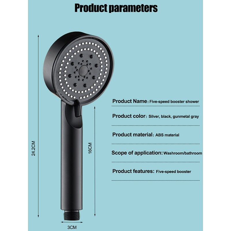 Shower Head High Pressure Handheld Spray with 5 Mode Showerhead, Adjustable High-Pressure Water Saving Shower Head Held, Shower Bathroom Accessories3