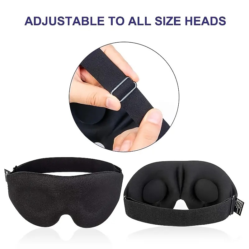 1pc Sleep Eye Mask For Men And Women 3D Contoured Cup Sleeping Mask And Blindfold Concave Molded Night Sleep Mask Block Out Light Soft Comfort Eye Shade Cover For Travel Yoga Nap Black4