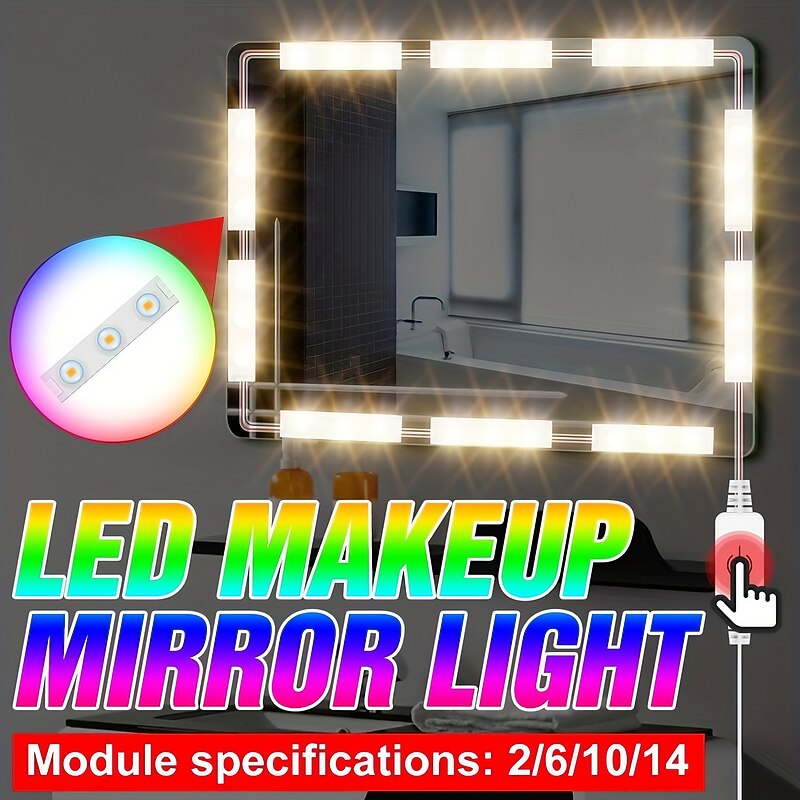 LED Mirror Headlight Modern Simple Mirror Light Dimmable Toilet Vanity Fill Light