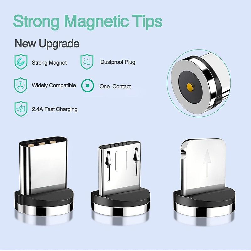 5Pcs Magnetic Plug Connector Universal For Round One Ponit Magnetic Cable Type C Micro USB Magnet Replacement Parts Mobile Phone Dust Plug Adapter Gift For Birthday/Valentines/Easter/Boy/Girlfriends3