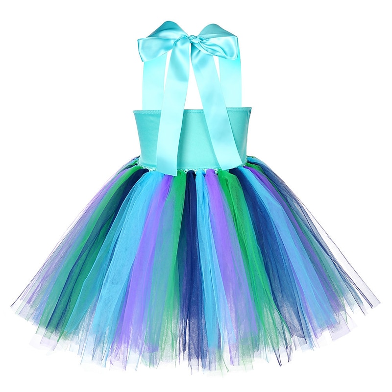 Animals Peacock Dress Flower Girl Dress Tulle Dresses Cosplay Movie Cosplay for Girls' Kid's Children's Day Masquerade4