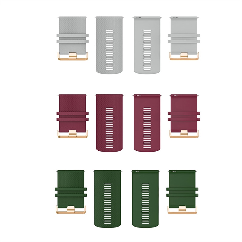 Watch Band for Garmin Forerunner 265S 255S Active 5 Venu 3S 2S Sq 2 Plus Vivoactive 4S 3 Vivomove Sport 18mm 20mm Silicone Replacement  Strap 18mm 20mm Waterproof Adjustable Sport Band Wristband3