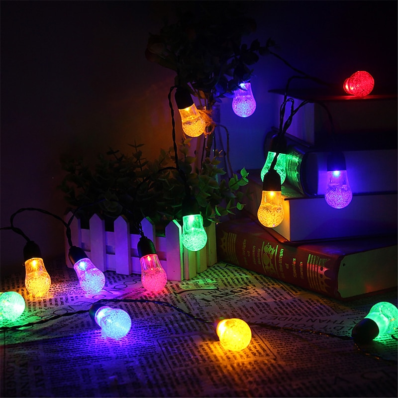 5M 20LED Acrylic Bulb Waterproof Lamp String 8-Mode Control Courtyard Christmas Decoration Lamp Festive Party Atmosphere Lamp EU US Plug4