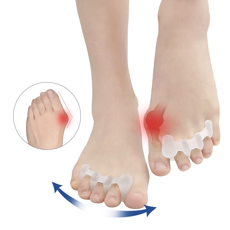 Silicone Thong Sandal Toe Flip Big Toe Spreader Cushion Bunion Pads Hard Silicone Toe Finger Separator 3 Hole Hallux Valgus Orthopedic Spacers Bunion Overlapping Hammer Foot Corrector