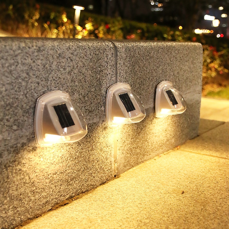 2/4pcs Solar Outdoor Waterproof Wall Lights 8LED ath Stair Outdoor Waterproof Garden Decor Wall Light Landscape Step Stair Deck Lights Fence Solar Light2