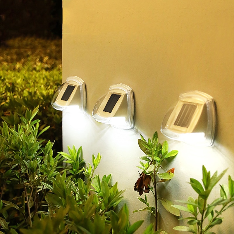2/4pcs Solar Outdoor Waterproof Wall Lights 8LED ath Stair Outdoor Waterproof Garden Decor Wall Light Landscape Step Stair Deck Lights Fence Solar Light4