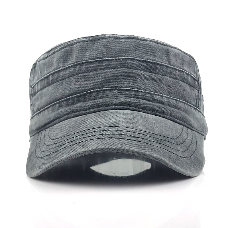Men's Military Cap Cadet Hat Black Navy Blue Washed Cotton Pure Color Adjustable Daily Stylish Street Dailywear Vintage Sports Portable4
