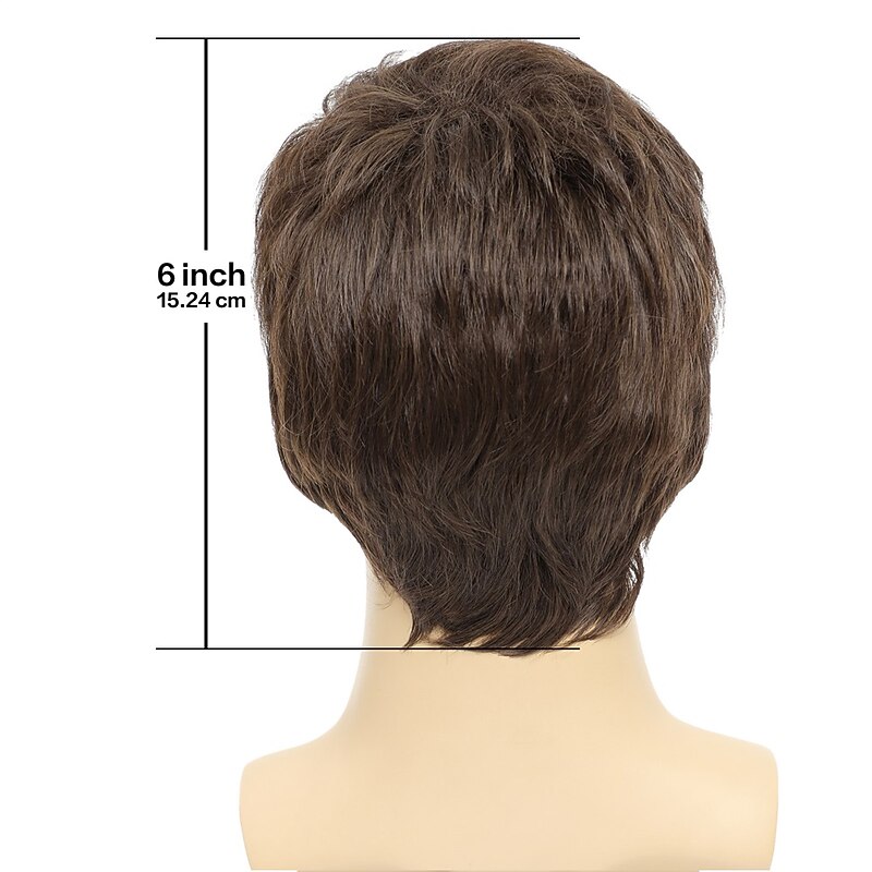 Men's Wigs Short Mens Brown Wig Layered Natural Hair Costume Halloween Heat Resistant Synthetic Wigs for Men Male3