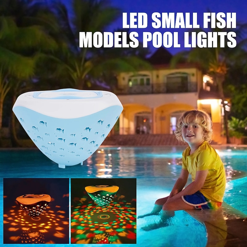 Colorful Floating Underwater Light RGB Bathtub Spa Lamp Swimming Pool Lights Battery Powered Children's Bath Lamp Projector Kids Gifts