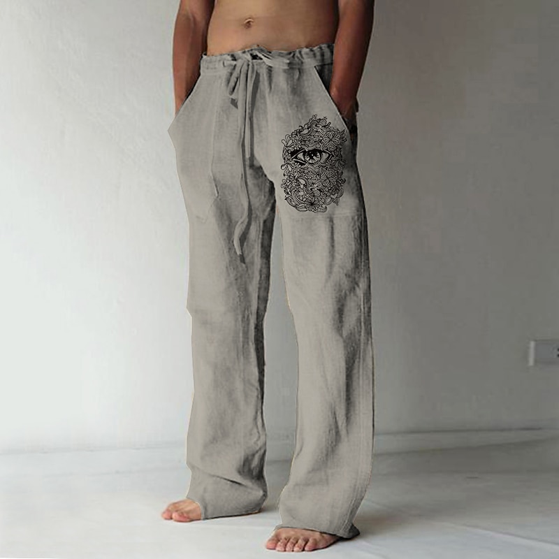 Men's Graphic Prints Trousers Summer Pants Beach Pants Mid Waist Streetwear Hawaiian Designer Casual Daily Holiday Drawstring Elastic Waist 3D Print Spring & Summer 3D Print Black White Green4