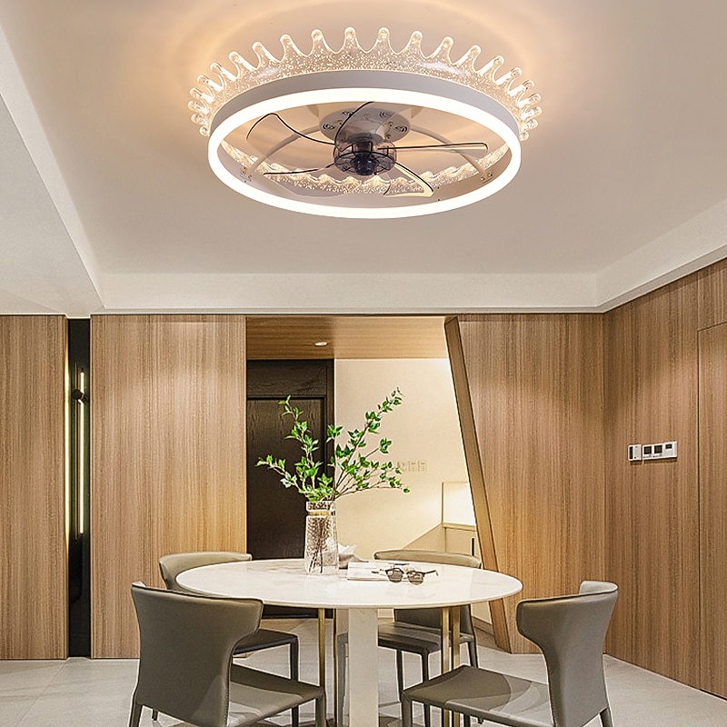 Ceiling Fan with Light Ring Circle Design 22" App & Remote Control, Timing & 3 Led Color Led Ceiling Fan, 6 Wind Speeds Modern Ceiling Fan for Bedroom, Living Room, Small Room2