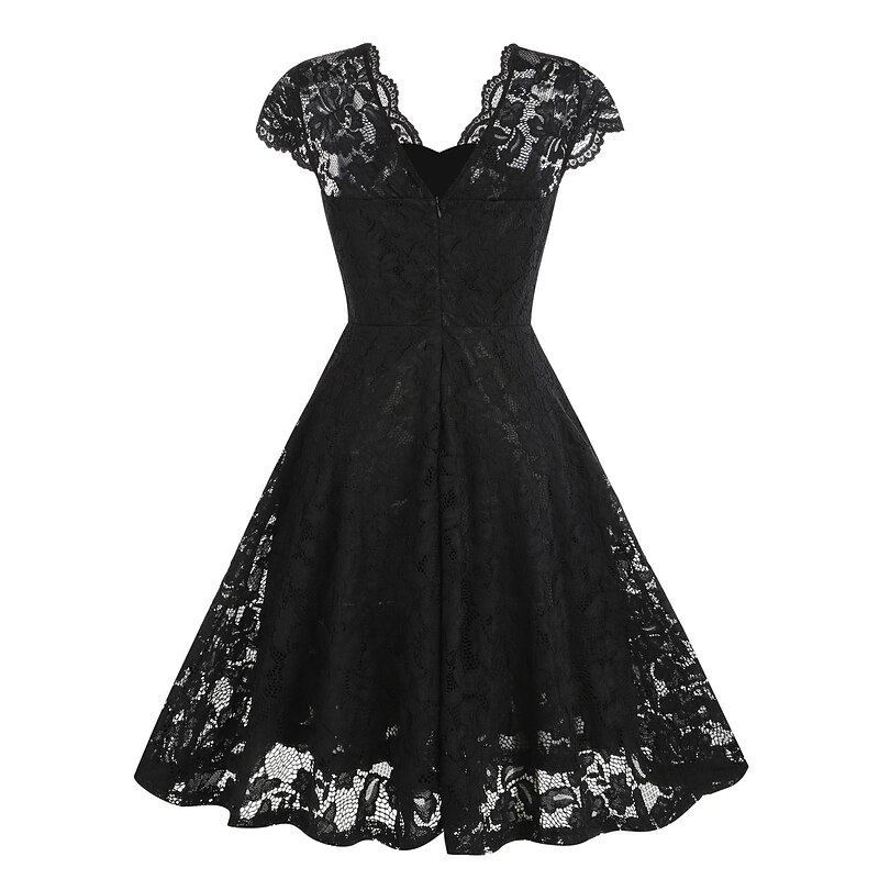 Retro Vintage 1950s Cocktail Dress Dress Party Costume Flare Dress Lace Fancy Dress Women's Party / Evening Bachelorette Party Adults' Dress Homecoming Dresses3