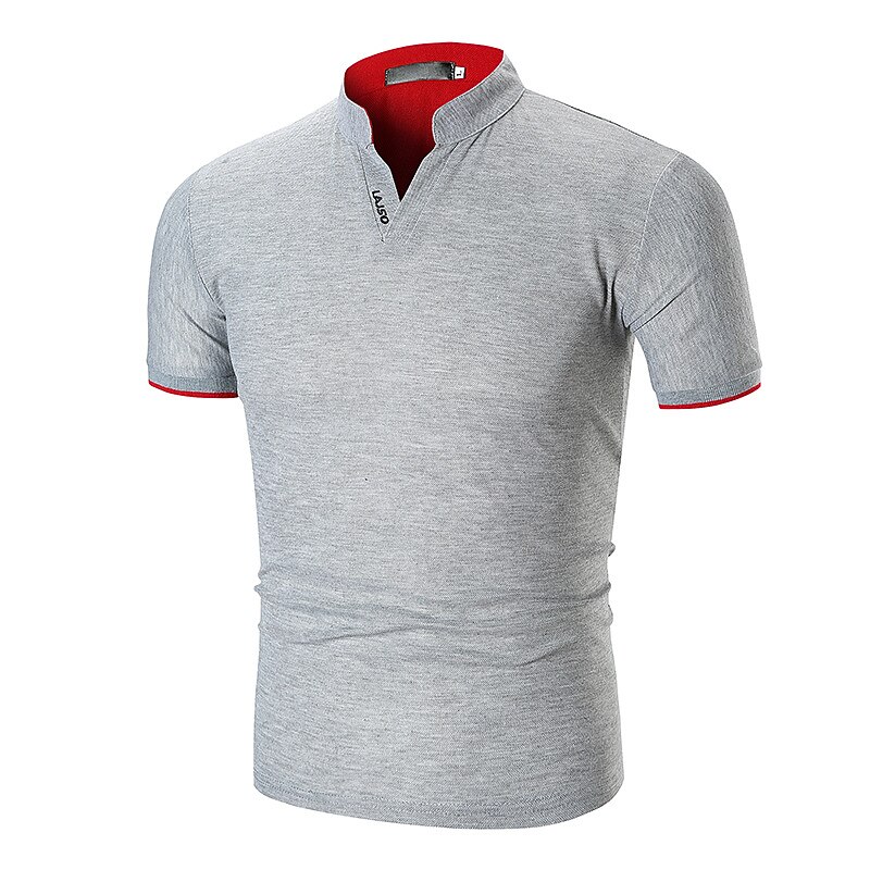 Men's Polo Shirt Golf Shirt Casual Holiday Stand Collar V Neck Short Sleeve Fashion Basic Plain Classic Summer Regular Fit Fire Red Black White Green Gray Polo Shirt4