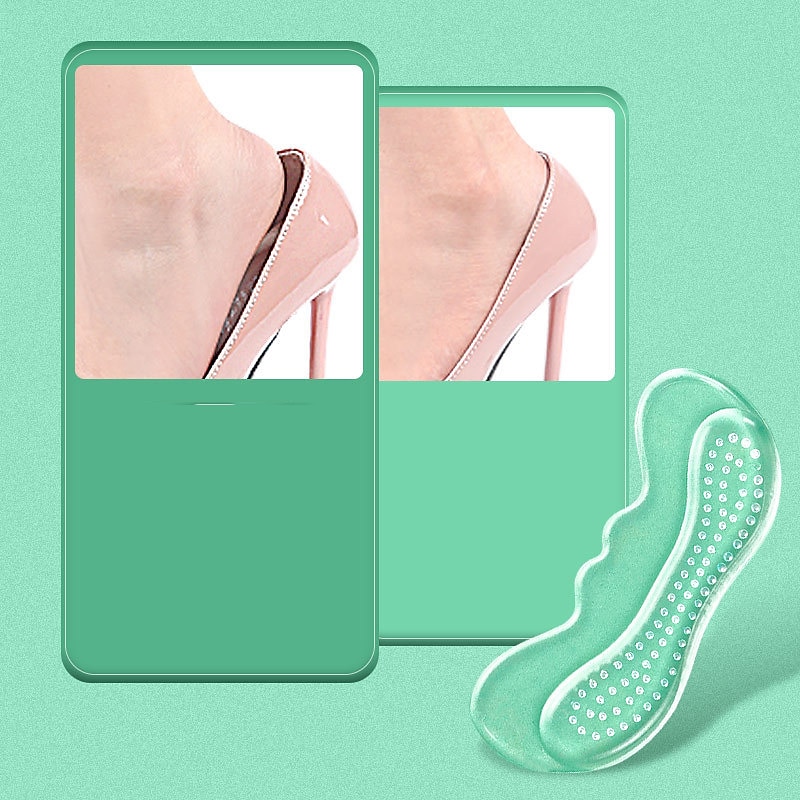 Women's Anti-Slip Gel Heel Cushion Inserts – Transparent Silicone Shoe Pads for Blister Prevention & Comfort – Ideal for High Heels, Flats & Loafers2