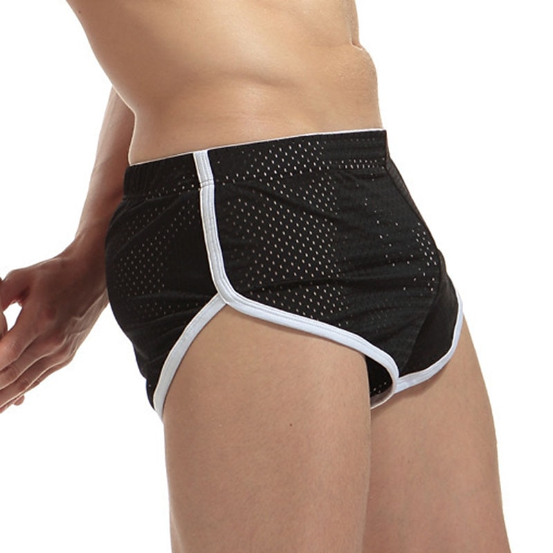 Men's Swimwear Swim Shorts Swim Briefs Mesh Shorts Plain Comfort Breathable Running Swimming Pool Sports Black White4