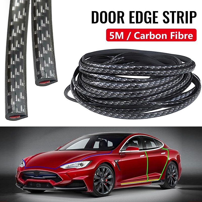 StarFire 5M Carbon Fiber Car Door Edge Protector - Anti-Collision Bumper Trim, Scratch Guard & Sealing Strip for Car Styling2
