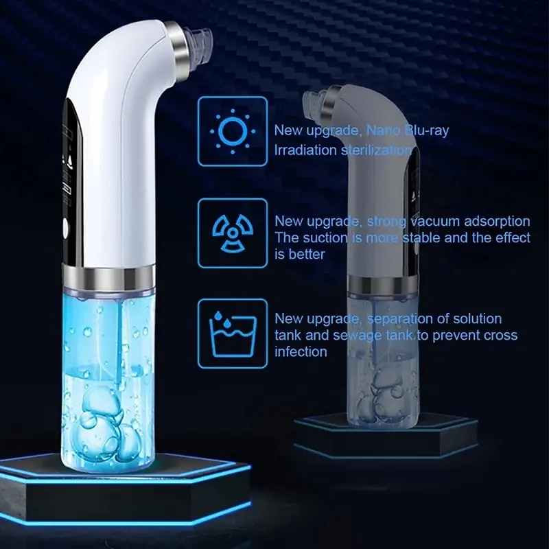 Small Bubble Blackhead Remover Vacumm With Led Light Water Cycle Black Head Cleaner Deep Cleaning Acne Pimple Removal2
