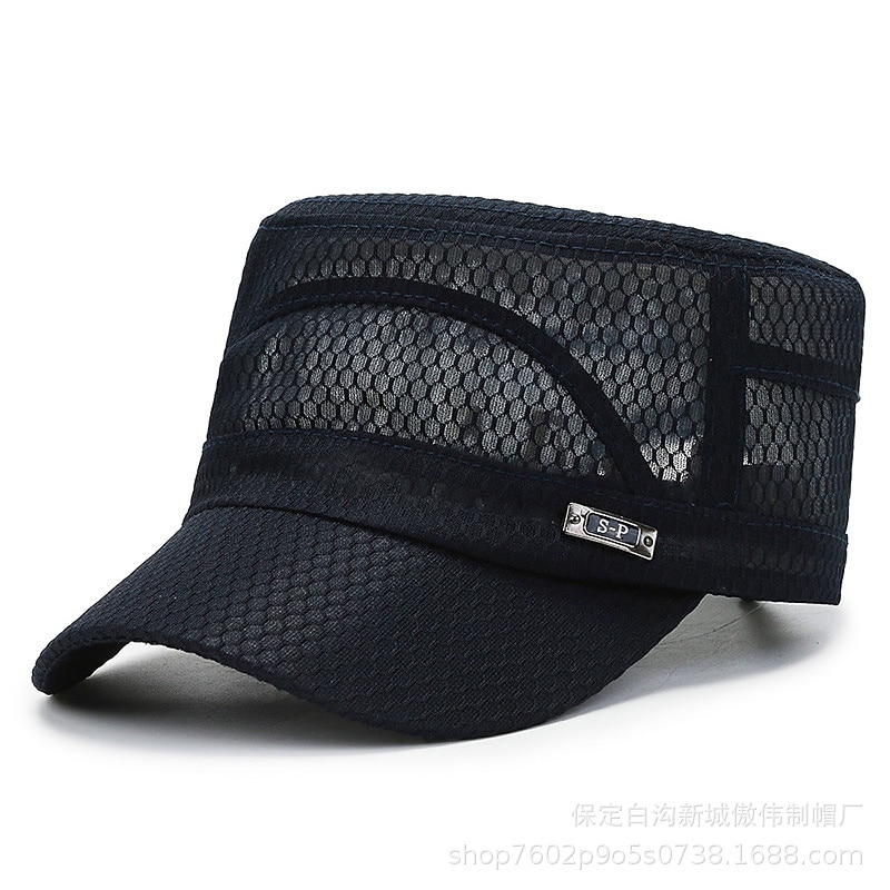 Men's Baseball Cap Dark Navy khaki Gauze Mesh Streetwear Stylish Casual Daily Outdoor clothing Holiday Plain Sunscreen2