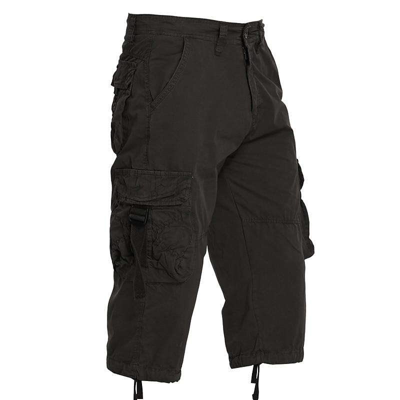 Men's Pink Shorts Tactical Shorts Cargo Shorts Capri Pants Drawstring Flap Pocket Plain Comfort Breathable Outdoor Daily Going out Fashion Streetwear Black Pink3