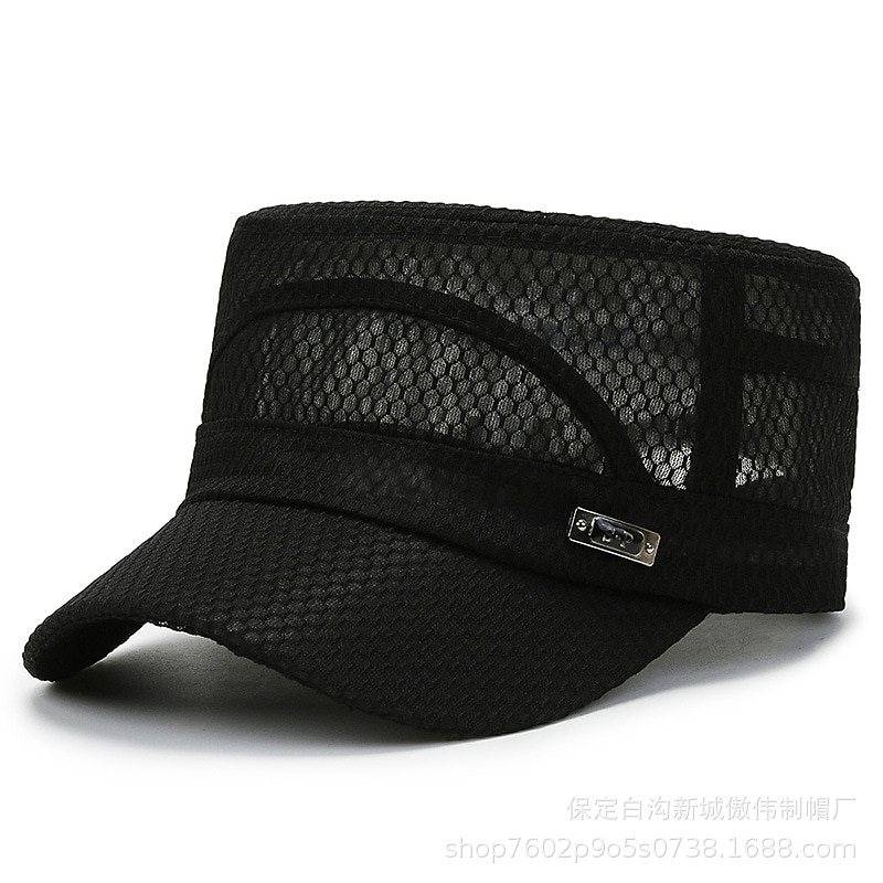 Men's Baseball Cap Dark Navy khaki Gauze Mesh Streetwear Stylish Casual Daily Outdoor clothing Holiday Plain Sunscreen4