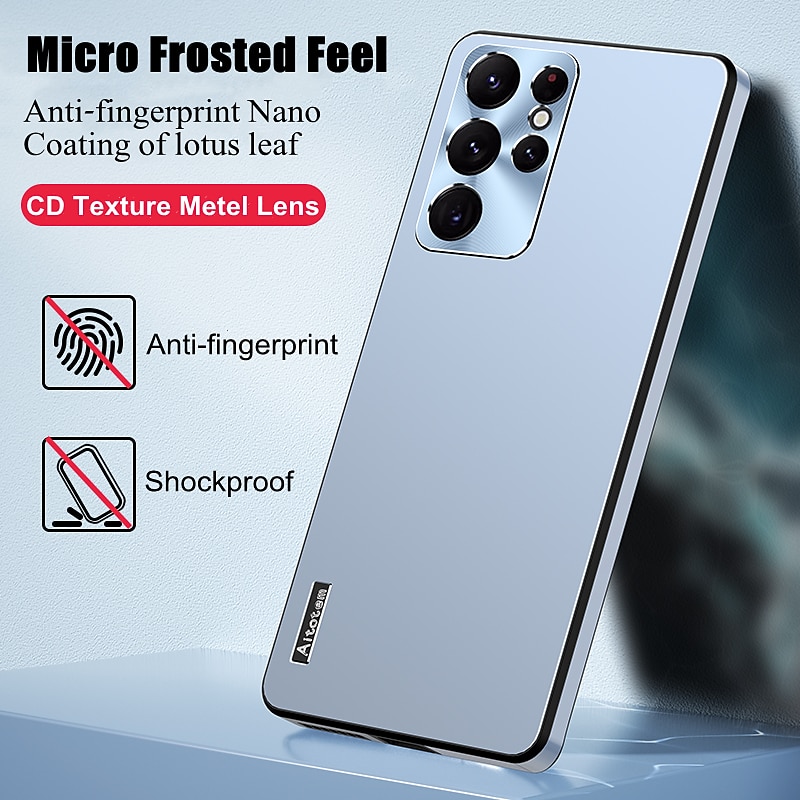 Phone Case For Samsung Galaxy S23 S22 S21 Ultra Plus Back Cover Frosted Full Body Protective Dustproof Solid Color TPU PC Metal