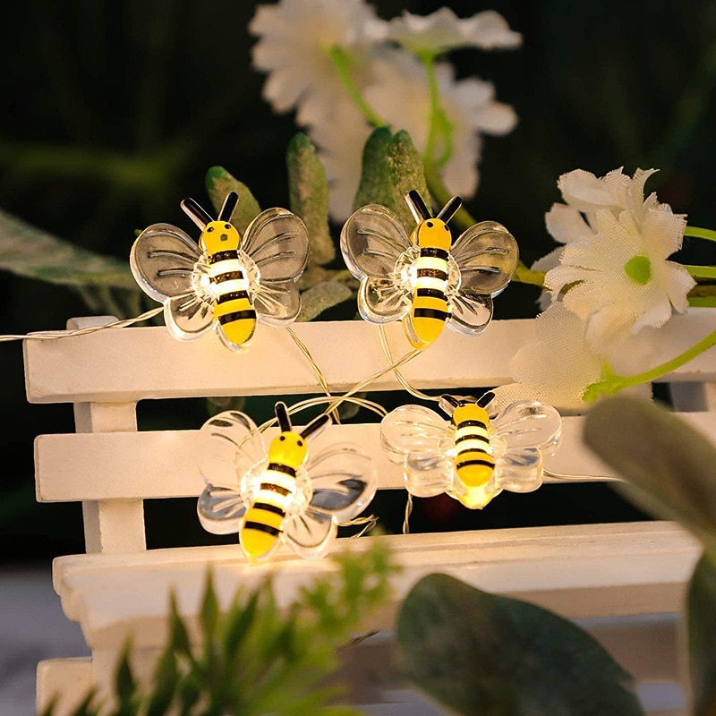 Elegant Wedding Reception Party Honey Bee Fairy String Lights Battery Operated Bee String Light Decorative Lights for Wedding Summer Party Indoor Outdoor Decoration4