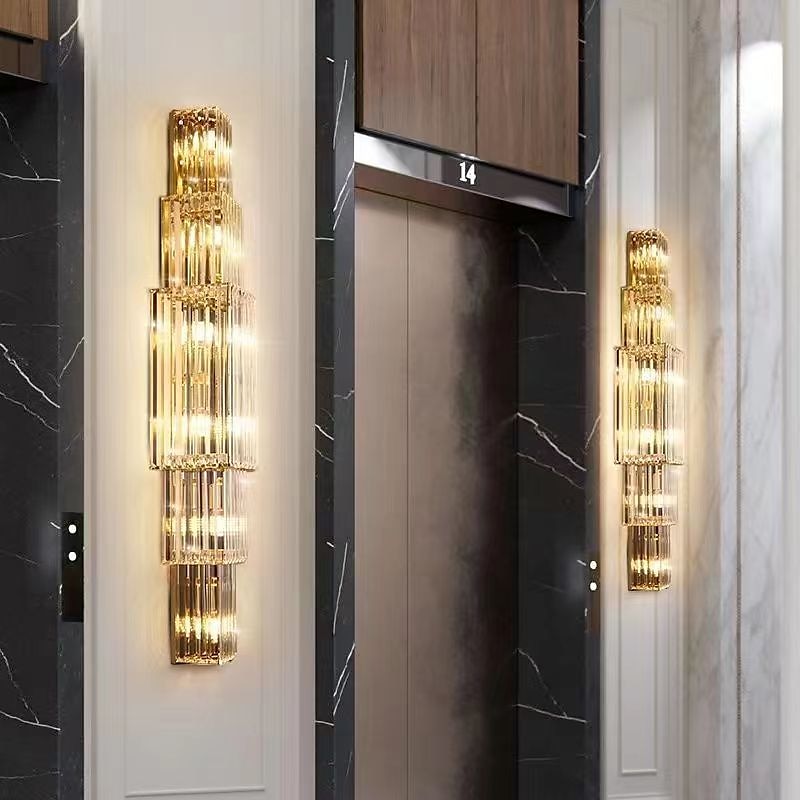 LED Light Luxury Crystal Wall Lamp Hotel Project Payment KTV Corridor Decoration Villa Duplex Building Model Room Living Room Lamps Bulb Not included2