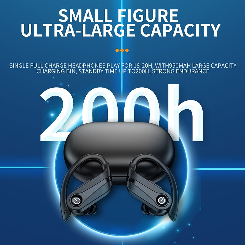 YYK-Q63 True Wireless Headphones TWS Earbuds Ear Hook Bluetooth 5.3 Smart Touch Control LED Power Display for Apple Samsung Huawei Xiaomi MI  Everyday Use Office Business Car Motorcycle Truck Driving4