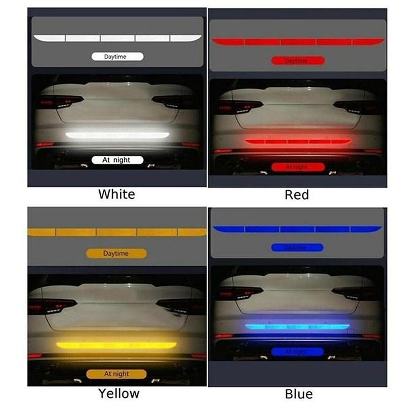 5pcs/set Car Reflective Stickers Waterproof Car Warning Sticker Reflective Tape Car Decals Stickers Car Trunk Body Auto Accessories3