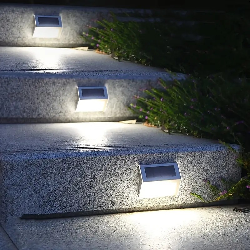 Solar Step Lights Outdoor Wall Lights 2/4 pcs Deck Fence Lights Stair Waterproof Garden Patio Outdoor Wall Lights Solar Waterproof Lighting Decoration Lamp3