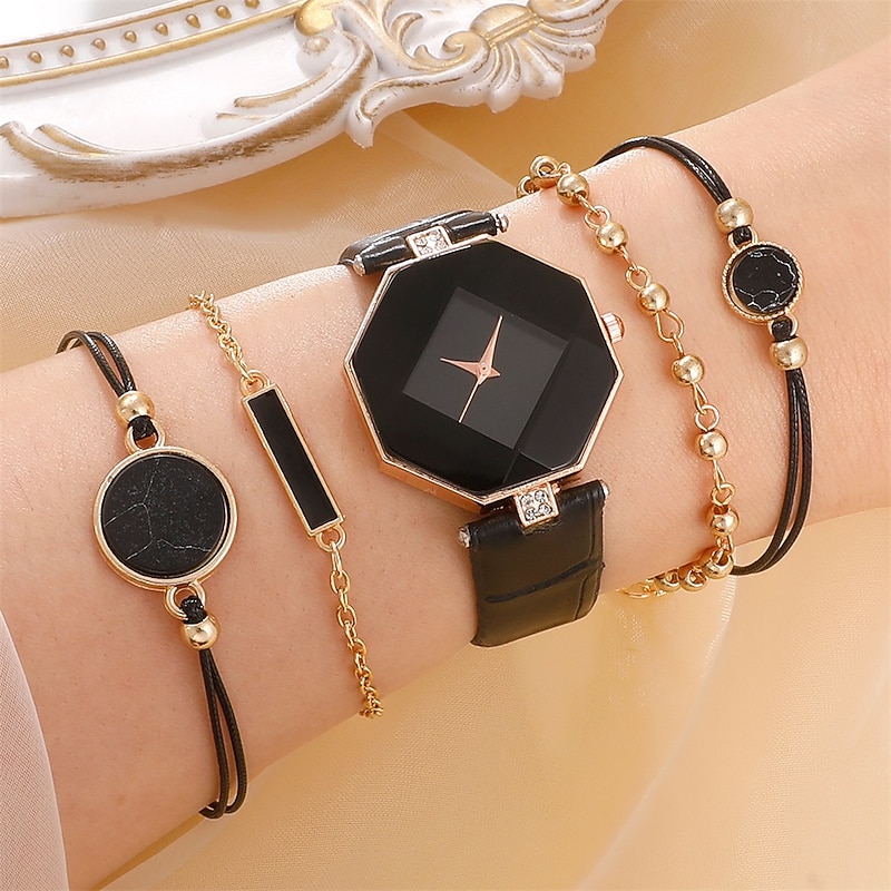 5pcs/set Women's Watch Women's Casual Korean Quartz Watch Set3