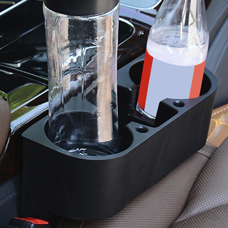Car Seat Slotted Storage Box Car Water Cup Holder Black Multifunction Seat Gap Storage Bag For Car Seat Gap Filler With Phone Cup Holder Car Interior Crevice Organizers Box3