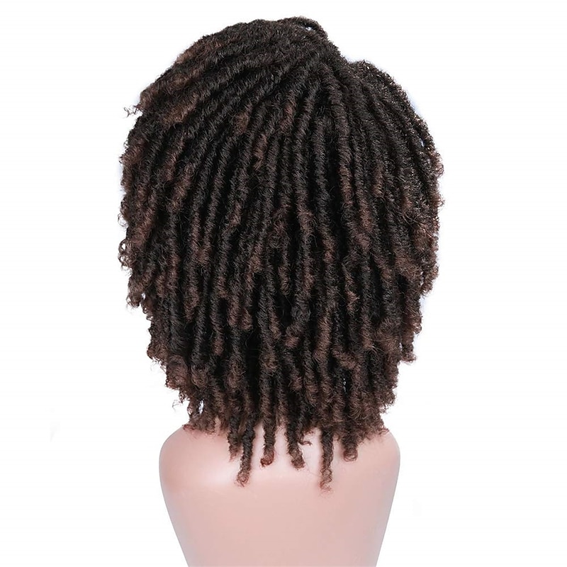 Dreadlock Wig Short Twist Wigs for Black Women and Men Afro Curly Synthetic Wig3