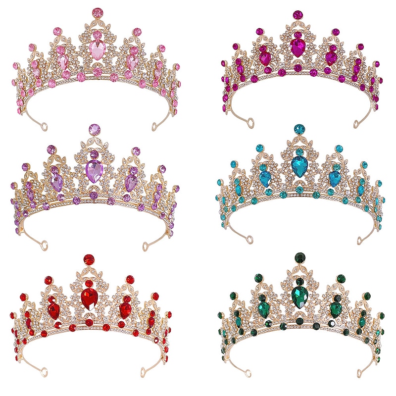 European And American Purple Bride Headwear Baroque Crown Rhinestone Headwear Princess Crown Wedding Hair Accessories Dress Accessories