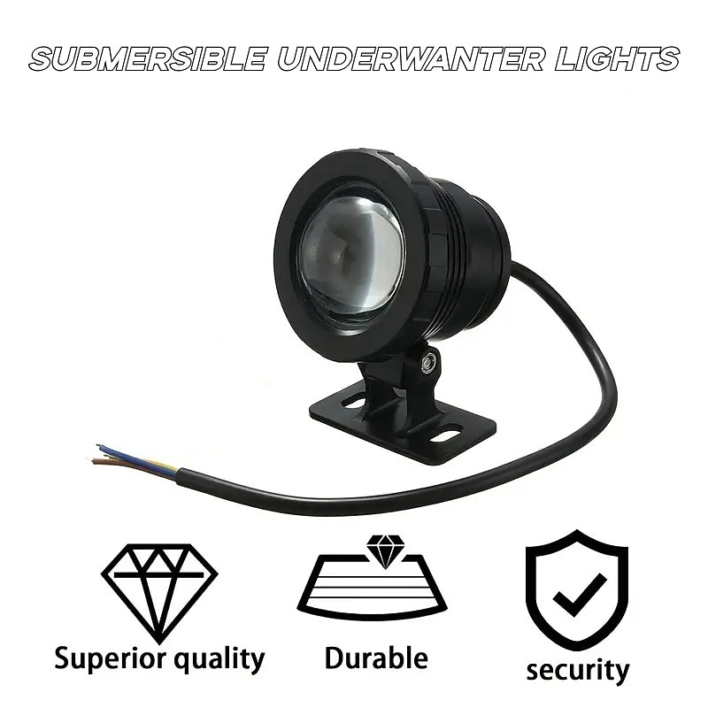 RGB Outdoor Submersible Lights Spotlight for Pond 10W Underwater Lights Waterproof Decorative for Swimming Pool Courtyard Garden 12V4