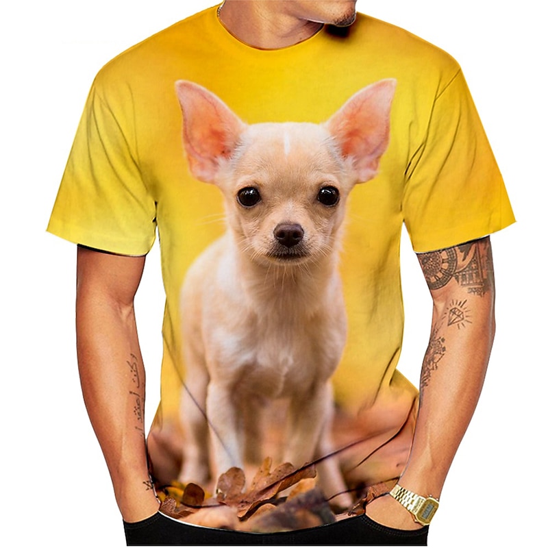 Animal Dog Chihuahua T-shirt Anime Graphic Tee For Men's Women's Unisex Adults' 3D Print Casual Daily2